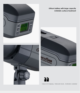VISICO 5 <b>Wireless</b> <b>Outdoor</b> Battery Powered 400W LCD Metal Housing 1/8000s Photographic Flash Strobe <b>Light</b> for Photography - Product Image 3