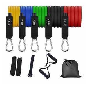 Tùy chỉnh 11 pcs 200lbs kéo dây căng sức đề kháng ban nhạc đặt ống tập thể dục cho nhà phòng tập thể dục Yoga Pilates <span class=keywords><strong>ABS</strong></span> tập thể dục - Product Image 2