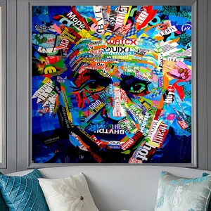 Graffiti abstrakte bunte Charakter Einstein Porträt Poster und Druck Leinwand Malerei Wand kunst für Wohnzimmer Home Decor