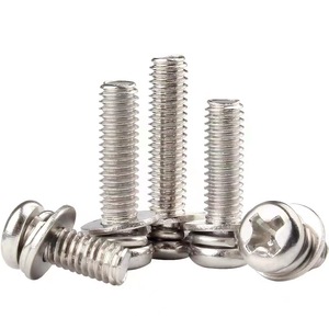 Carbon Steel Nickel Plated Round Head Screw Metric Standard Thread Grade A Construction Industry Use - Product Image 1