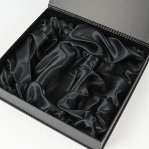 Crown Win Recycled Materials Magnetic Closure Rigid Cosmetic Gift Box Set with Sponge Lining Black Paper Boxes - Product Image 6
