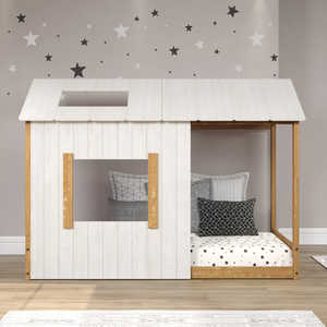 Tree House <b>Bed</b> For Kids Natural Wooden Children Kids <b>Bed</b> Toddler House <b>Bed</b> Frame House Shape Kid <b>Bed</b> Full - Product Image 2