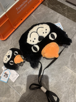 Porte-clés en peluche Jelly Cat, sac bandoulière, chat noir, grande poupée, jouet pour enfants, matériau en peluche ultra-doux avec rembourrage en coton PP