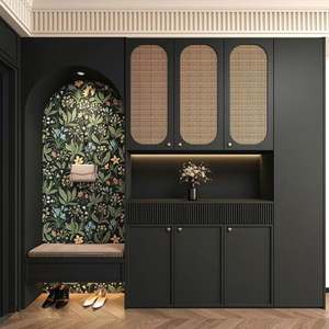 Armoire en bois de style chinois personnalisable, simple, moderne, rétro, en rotin, pour la maison, l'hôtel ou les meubles d'institution - Product Image 2