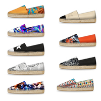 Chaussures plates à enfiler avec logo personnalisé en jute naturel DOUBLE T ALINE en cuir brodé en toile tendance pour femmes style marche Espadrilles pour hommes