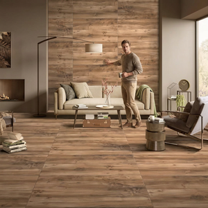 กระเบื้องพอร์ซเลนลายไม้สักสีน้ำตาลแบบชนบท ขนาด 600x1200 มม. กันลื่น สำหรับปูพื้นห้องน้ำขนาดใหญ่ - Product Image 6