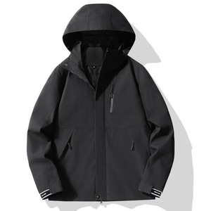 เสื้อแจ็คเก็ตกันลมสีทึบสำหรับกิจกรรมกลางแจ้งพร้อมซับในชุดทำงานฤดูหนาวสไตล์ยูนิเซ็กส์สีน้ำเงินกรมท่าสีแดงซูซาคุสีดำ KZ-96886 - Product Image 4