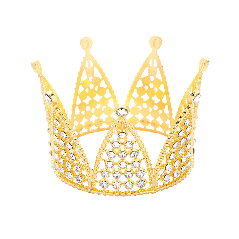 Alloy Gold Crown Cake Decorating Supplies for Little Princess Girl's Birthday Party Hat Decoration