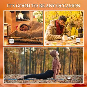 Set di candele autunnali | Set regalo di candele profumate <span class=keywords><strong>per</strong></span> la <span class=keywords><strong>casa</strong></span> in 4 pezzi <span class=keywords><strong>per</strong></span> <span class=keywords><strong>lui</strong></span> e lei, fragranza <span class=keywords><strong>per</strong></span> la <span class=keywords><strong>casa</strong></span> di cera di soia | Aromi autunnali - Product Image 5