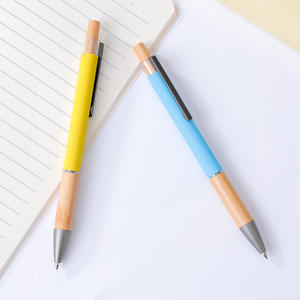 Экологичная бамбуковая металлическая гелевая ручка с пользовательским лазерным логотипом для рекламных акций - Product Image 3