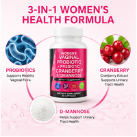 Capsules Probiotiques pour Femmes, Extrait de Canneberge, D-Mannose, Santé Vaginale, Soutien des Voies Urinaires, Complément Alimentaire, Marque Privée OEM ODM