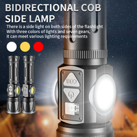 Lampe de poche longue portée rechargeable 30W avec lampe LED COB étanche 1200 Lumens Torche de sortie Type-C avec corde magnétique