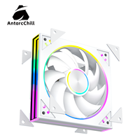 Ventilador de PC AntarcChill Blanco de 120 mm, Silencioso, para Caja de Ordenador, Alto Flujo de Aire, Rodamiento Fluido, PWM, Bajo Ruido, Refrigeración del Chasis