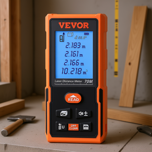 VEVOR Medidor de distancia láser de 229 pies y 70 m de alcance con pantalla LCD retroiluminada para medir distancia, área y volumen - Product Image 2