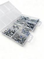 Kit de vis métriques en acier inoxydable zingué 161 pièces – Assortiment de boulons, écrous et rondelles – Petits accessoires de quincaillerie mixtes