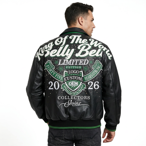 Chaqueta <span class=keywords><strong>de</strong></span> Cuero con Apliques Bordados y Pedrería, Talla Estadounidense, MOQ Bajo, Personalizable, Chaqueta Varsity <span class=keywords><strong>de</strong></span> <span class=keywords><strong>Piel</strong></span> <span class=keywords><strong>de</strong></span> Oveja para <span class=keywords><strong>Hombre</strong></span>, Invierno, OEM - Product Image 1