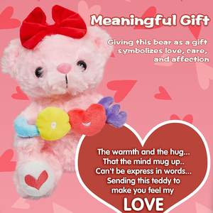 Testa personalizzata attaccata rosso farfallino piedi ricamati <span class=keywords><strong>cuore</strong></span> rosso orso di San Valentino con peluche amore regalo romantico piccolo orsacchiotto <span class=keywords><strong>rosa</strong></span> - Product Image 3