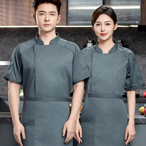 Aanpasbare Comfortabele Bakkerij Uniformen Kraag Jas Voor Hotel Cakeshop Geweven Twill Stof Werkkleding Voor Restaurants - Product Image 4