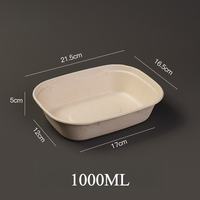 Vente en gros de boîtes en papier pour salades, sushis, repas rapides, contenants alimentaires biodégradables en matériaux recyclés de 1000 ml