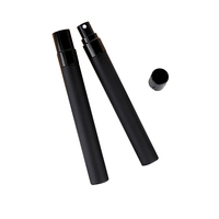 Flacon de recharge en verre noir mat, 5ml, 10ml, 14mm, flacon pulvérisateur de parfum en verre noir givré mince, récipient cosmétique, 100 pièces, YR260805