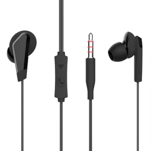 Headset Kualitas Tinggi 3.5Mm Headphone dengan Tombol Volume Mikrofon Earphone Kabel Stereo In-Ear Universal