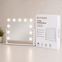 Espejo de Vanidad Grande con Iluminación, Altavoz Bluetooth, Vista Panorámica, Doble Táctil, 3 Colores Atenuables, Espejo de Regalo para Dormitorio, OEM