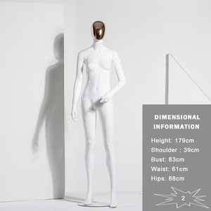 Kainice Customized Fashion Woman Full Body <strong>Dummy</strong> Glossy White <strong>Plastic</strong> Abstract Silver Chrome Head Mannequins <strong>Female</strong> - Product Image 5