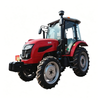 Tracteur agricole 90 CV 4x4 à transmission par engrenages avec cabine pour vergers, jardins potagers, rizières boueuses et exploitation agricole sur de grandes surfaces