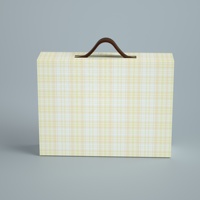 Emballage en carton vintage personnalisé avec logo recyclable, cadeau souvenir, boîte en papier faite à la main avec poignée