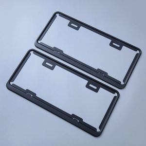 Carbon Fiber Pattern Stainless Steel License Plate <b>Frame</b> for Cars, Durable Decorative Auto Tag Holder Gift - Product Image 2