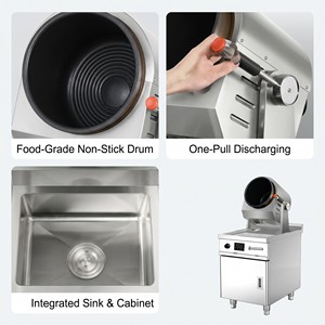 Máquina Eléctrica Comercial para Saltear Alimentos con Control de Cinco Velocidades para Distribuidores de Equipos de Cocina para Restaurantes y Cocinas en la Nube - Product Image 4