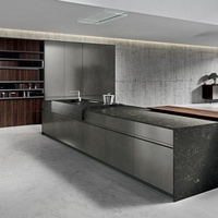 2024 HangZhou Vermont sur mesure nouveau produit moderne haut de gamme métal brossé laque panneau de porte armoires de cuisine métal acier brossé