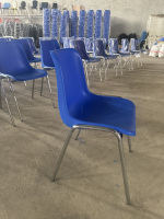 Chaise de conférence empilable en plastique PP avec structure en acier inoxydable, robuste, pour auditorium et formation