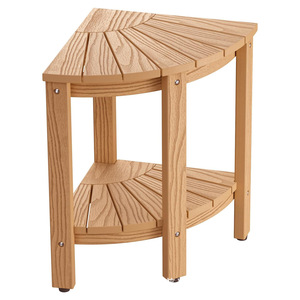 Tabouret de rangement d'angle en bois, étagère incurvée en forme d'éventail, tabouret de douche pour salle de bain, banc simple pour changer de chaussures à la maison 42x30.5x30.5cm - Product Image 1