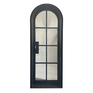 Kim loại hiện đại Thiết kế bên ngoài lớn cửa sổ kính đen cong sắt Swing cửa - Product Image 5