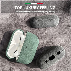 Funda protectora de diseño de lujo para <span class=keywords><strong>Apple</strong></span> para Airpod, Funda de cuero, funda de gamuza italiana para auriculares inalámbricos con Bluetooth - Product Image 3