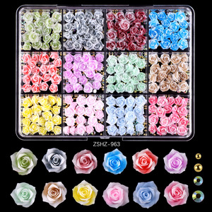 Breloques 3D Nœud Papillon pour Ongles, Boîte de 12 Grilles, Lapin Cartoon, Perles et Résine Mixte, Décoration Manucure Kawaii, Fournitures DIY Nail Art - Product Image 5