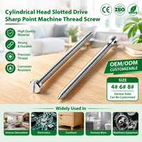 Vis à tête cylindrique fendue en acier inoxydable DIN 7971 sur mesure, à pointe acérée, filetage mécanique, pour l'assemblage de meubles