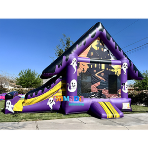 2025 Thiết Kế Mới Halloween Ma Ám Ma Jack-o-Đèn Lồng Inflatable Nhà Bị Trả Lại Lớn Lâu Đài Bouncy Với Slide Và Hồ Bơi - Product Image 3