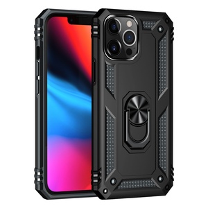 Funda Protectora de Doble Capa con Anillo y Soporte para Coche, Color Negro, para iPhone 12, 13, 14, 15 Pro Max - Product Image 1