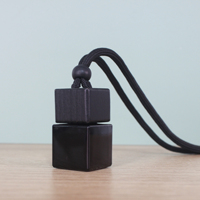 Flacon Diffuseur de Parfum pour Voiture, Vide, Classique, en Verre Noir Dégradé, avec Bouchon en Bois Noir, Suspendu, pour Huiles Essentielles, 8 ml
