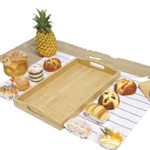 2022 تنافسية فارغة فندق مخصص مقبض الخيزران صينية تقديم خشبية - Product Image 4