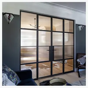 Elegant Iron French Door Customizable Glass Exterior Door And Metal Design For Your Space