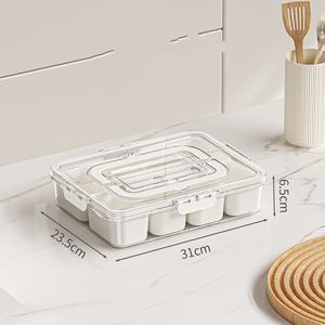 נדנדה מגש נייד מחולק למגש עם מכסה מכסה מיכל מארגן מכולות פלסטיק למקרר - Product Image 6