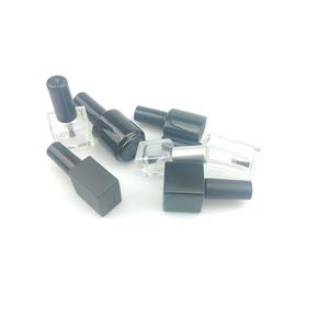 Vente en gros de flacons de vernis à ongles en verre UV carrés mats noirs de luxe de 15 ml, avec bouchons à pinceaux, en vrac - Product Image 5