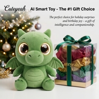 Peluche Électronique Interactive Dragon à Réponse Vocale, Cadeau Adorable pour les Fêtes, Animal en Peluche IA, Vert, Sans Toxines, Idée Boîte Surprise, Personnalisation en Gros