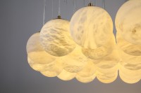 ECOJAS Boule d'albâtre Lustre décoratif en cuivre de haute qualité pour villa hôtel suspension