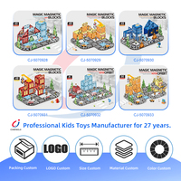 Jouets de construction éducatifs magnétiques Chengji, blocs de construction simulés, assemblage créatif, simulation de caserne de pompiers, ensemble de blocs de construction