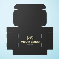 Boîte d'Expédition et d'Emballage en Carton Ondulé Noir Mat Imprimé avec Logo Personnalisé pour Petites Entreprises