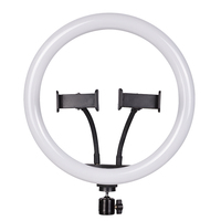Anneau lumineux led 10w, avec 2 supports de téléphone flexibles, éclairage annulaire CL-12 x 12 pouces, utilisé dans les directs, enregistrement vidéo et d'autres